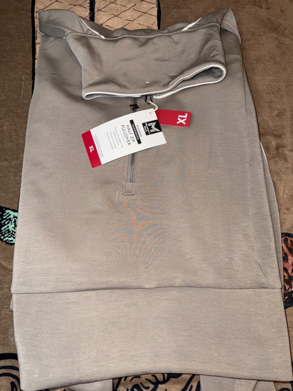 Women's Light Gray Half-Zip Pullover Hoodie NWT BUTTERY SOFT PLEASE SEE PICTURE - Picture 12 of 13